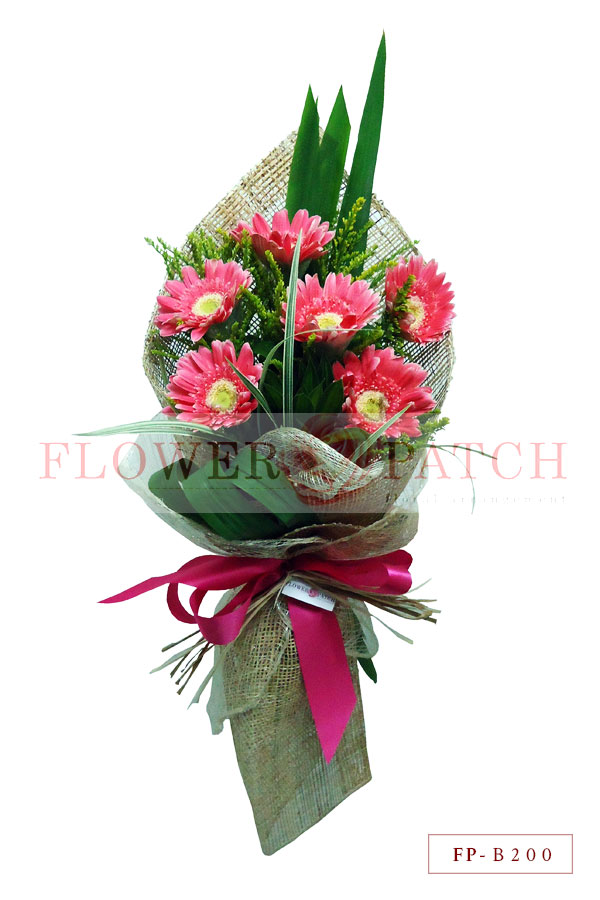 Bouquet of 6 Pink Gerberas