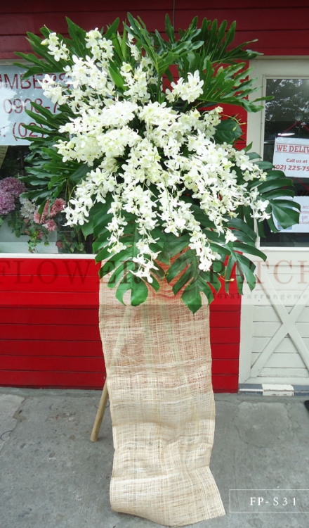Standing Arrangement of Orchids | Sympathy & Funeral Flowers Delivery