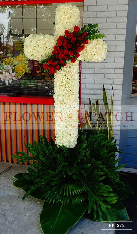 Cross-style Standing Sympathy Flower Arrangements | Flowers Sympathy