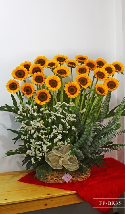 2 Dozen Sunflowers in a Basket