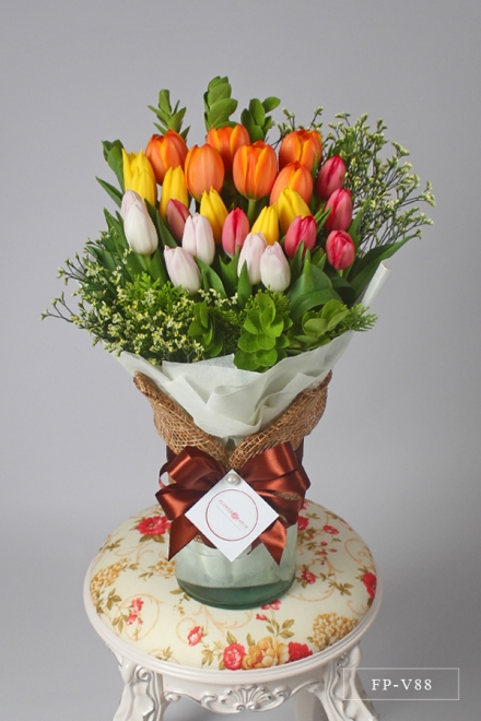 24 Tulips in a Vase